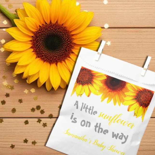 Sachets En Papier Petit Baby shower de tournesol (Créateur téléchargé)