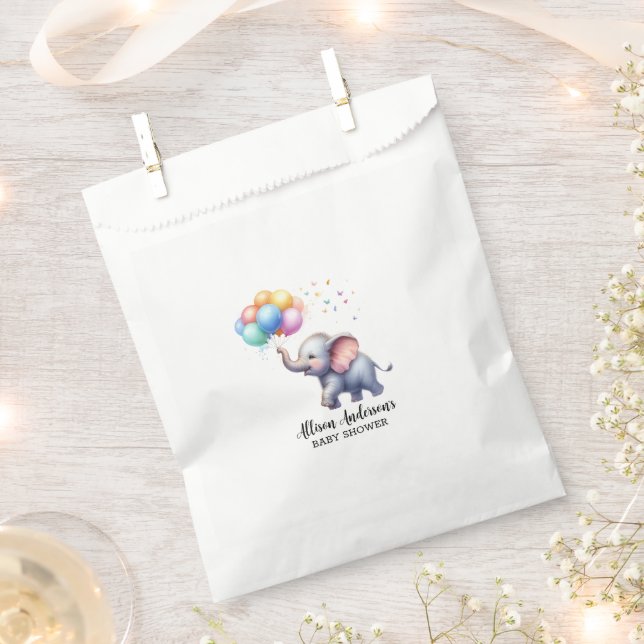 Sachets En Papier Petit baby shower d'éléphant de bébé cacahuète (Coupé)