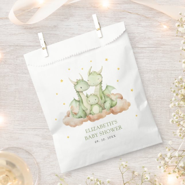 Sachets En Papier Petit Baby shower Dragon (Coupé)