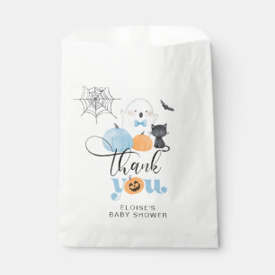 Sachets En Papier Petit baby shower éffrayant bleu Boo merci
