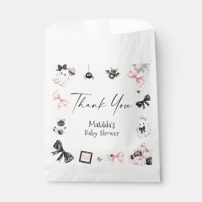 Sachets En Papier Petit Baby shower fille d'Halloween Boo (Devant)