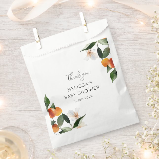Sachets En Papier petit baby shower fleuri (Coupé)
