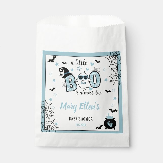 SACHETS EN PAPIER PETIT BOO BLUE HALLOWEEN BABY SHOWER (Devant)