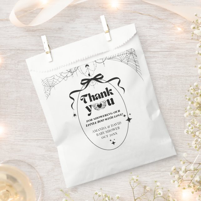 Sachets En Papier Petit Boo minimal Baby shower gothique d'Halloween (Coupé)