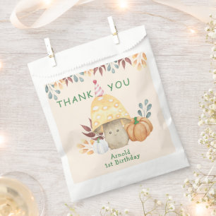 Sachets En Papier Petit Champignons premier Anniversaire MERCI