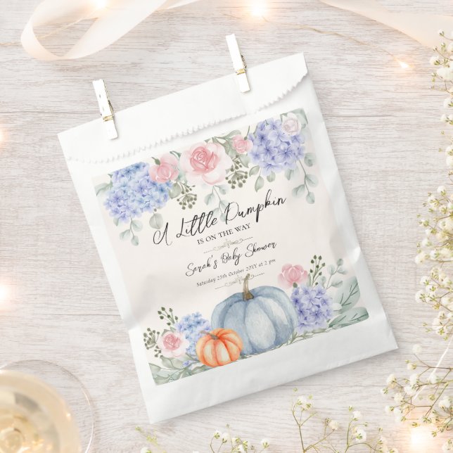 Sachets En Papier Petit Citrouille floral Halloween Baby shower d'au (Coupé)