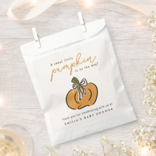 Sachets En Papier Petit Citrouille Sur Le Chemin Baby shower