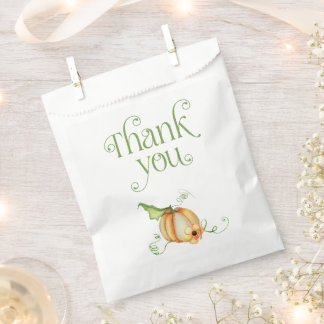 Sachets En Papier Petit Citrouille sur le chemin Baby shower neutre