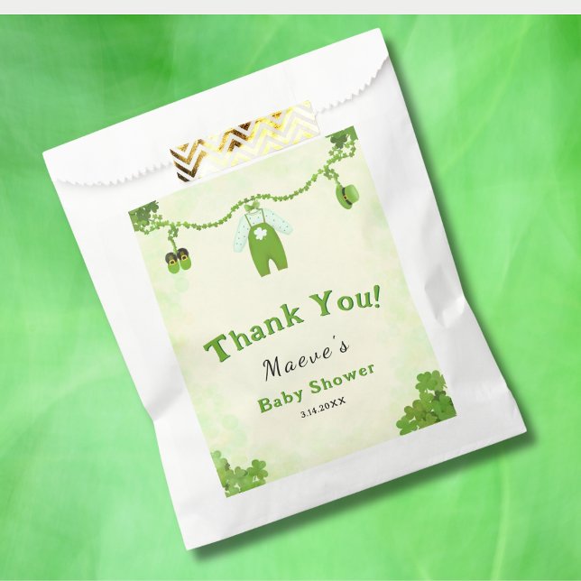Sachets En Papier Petit Lucky One Shamrock Baby shower de tenue bébé (Créateur téléchargé)