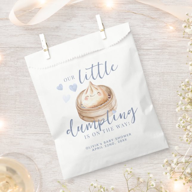 Sachets En Papier Petite Aquarelle Bleu Dumpling Baby shower Fa (Coupé)