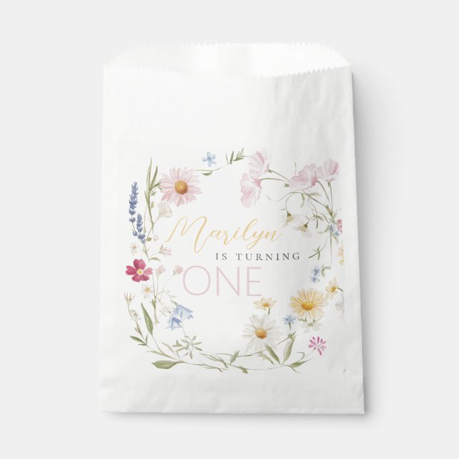 Sachets En Papier Petite fille Fleur sauvage qui devient un annivers (Devant)