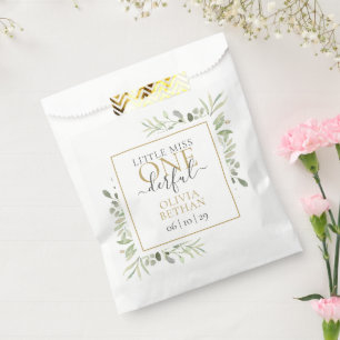 Sachets En Papier Petite Mademoiselle ONEderful Fille Premier Annive