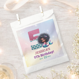 Sachets En Papier Photo Africaine Américaine De Sirène 5E Anniversai