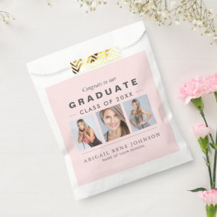 Sachets En Papier Photo Graduation Collage Diplômé Rose clair