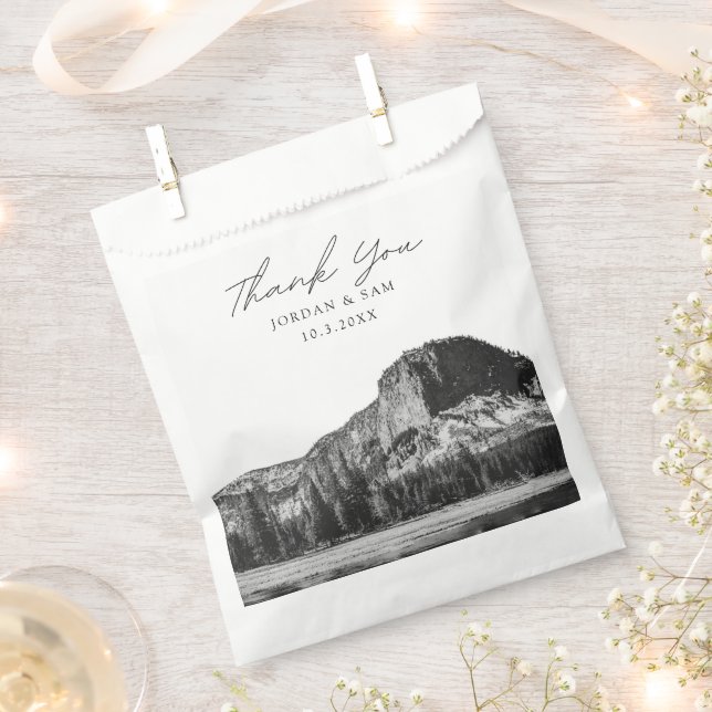 Sachets En Papier Photo Mariage Yellowstone noir & blanc (Coupé)