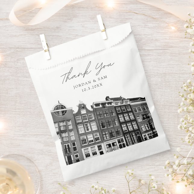 Sachets En Papier Photo personnalisée du Mariage d'Amsterdam (Coupé)