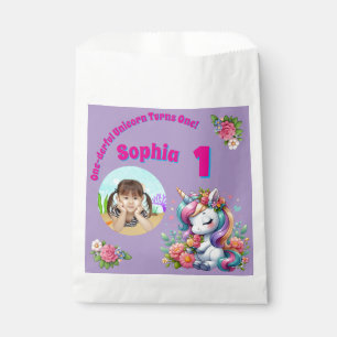 Sachets En Papier Photographie de 1er anniversaire de licorne magiqu