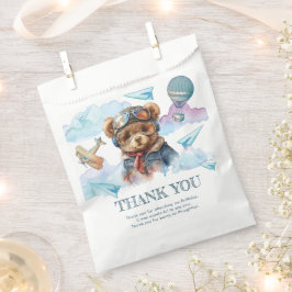 Sachets En Papier Pilote Teddy Bear Anniversaire ou Baby shower