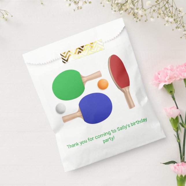 Sachets En Papier Ping Pong Table Tennis Anniversaire (Scellé)