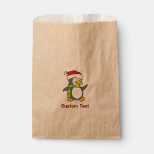 Sachets En Papier Pingouin de Noël marchant sur la neige