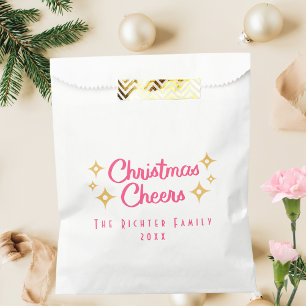 Sachets En Papier Pink and Gold Retro Noël à la fête