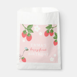 Sachets En Papier Pink Berry First Girls Strawberry 1st Birthday