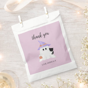 Sachets En Papier Pink Cute Ghost Halloween Merci d'anniversaire