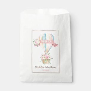 Sachets En Papier Pink Floral Hot Air Balloon Baby shower d'aventure