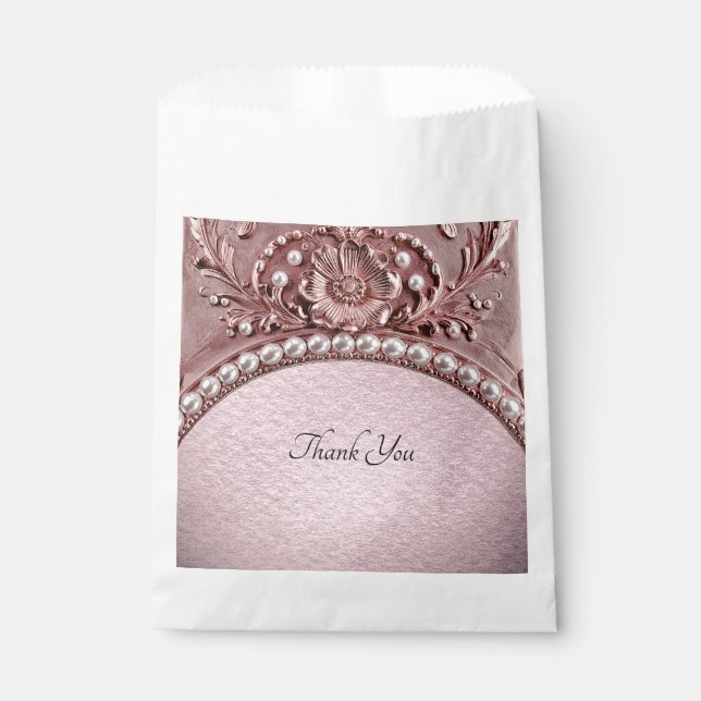 Sachets En Papier Pink Flower Favor Bag (Devant)
