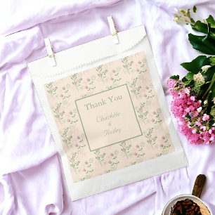 Sachets En Papier Pink Green Retro Y2K les années 70 Fleur Motif