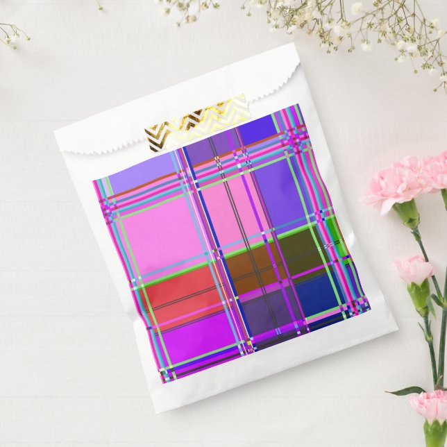 Sachets En Papier Pink tartan Fabric Pattern Cloth Madras (Scellé)