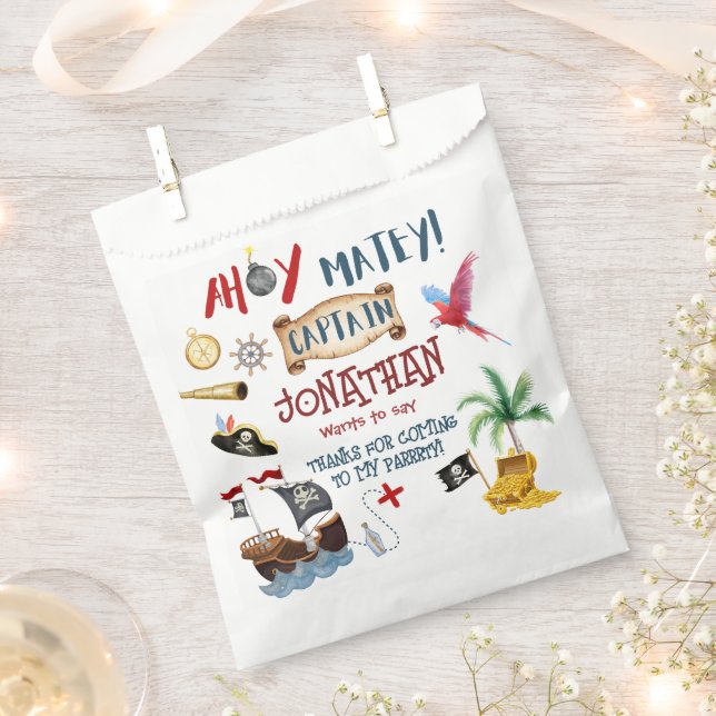 Sachets En Papier Pirate Birthday party merci (Coupé)