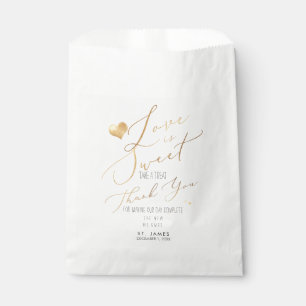 Sachets En Papier PixDezines LOVE IS SWEET+FAUX GOLD HEART