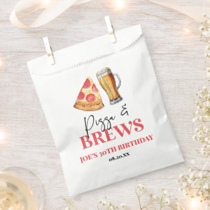 Sachets En Papier Pizza et brasse Bière Verre fête d'anniversaire
