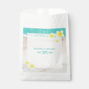 Sachets En Papier Plumeria jaune Frangipani Plage tropicale Mariage