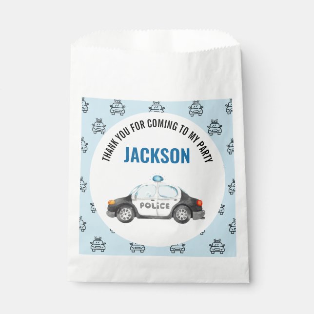 Sachets En Papier Police Officier Policier Parti d'anniversaire (Devant)