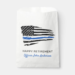 Sachets En Papier Police Party Mince Ligne Bleue Drapeau Retraite