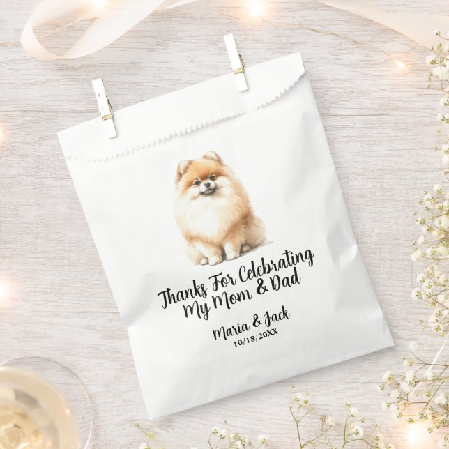 Sachets En Papier Poméran Mariage couleur complète (Coupé)