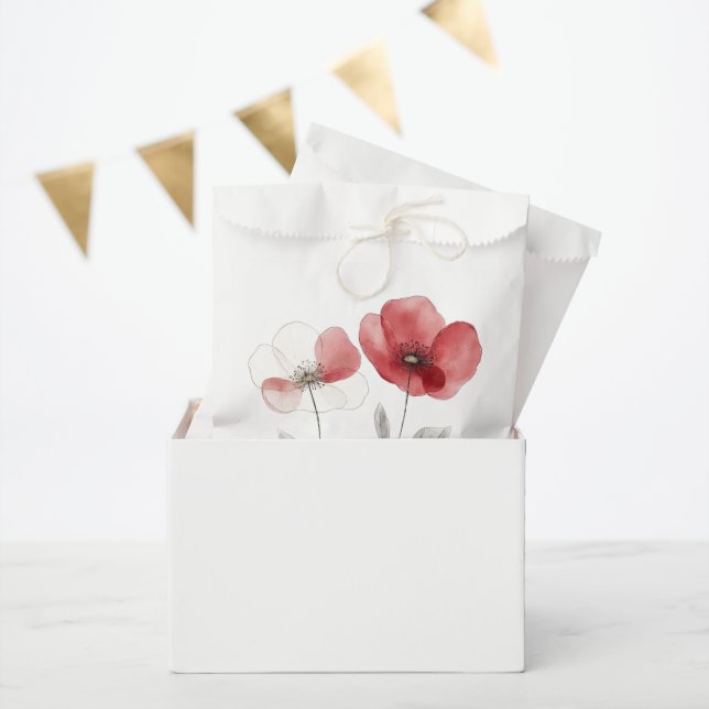 Sachets En Papier Poppies rouges (Fête)