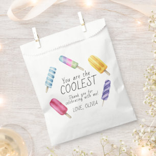 Sachets En Papier Popsicle d'anniversaire d'été à l'aquarelle merci