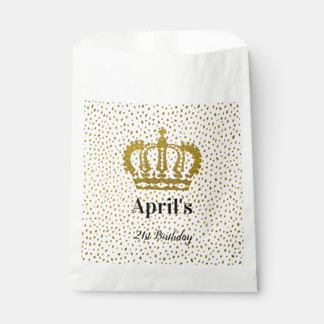 Sachets En Papier Porte-cadeau d'anniversaire Gold personnalisé (Devant)