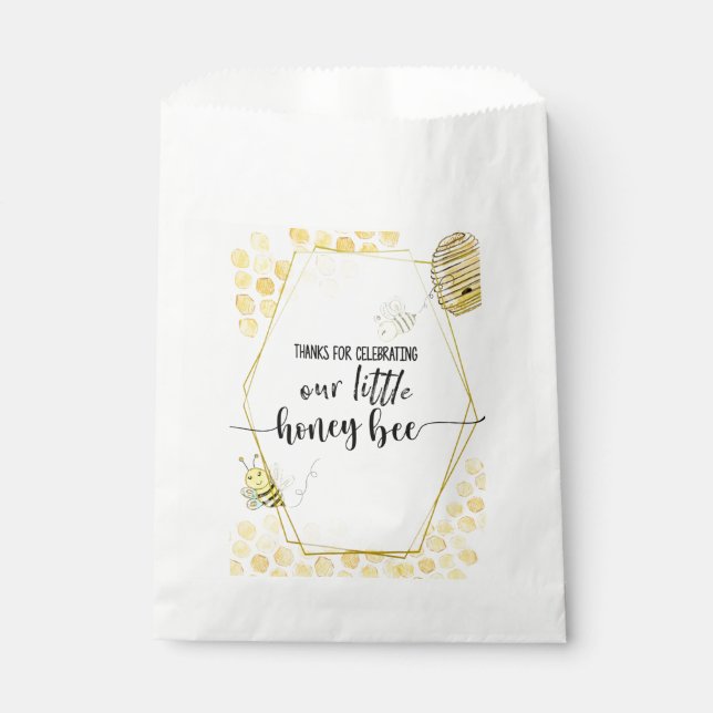 SACHETS EN PAPIER PREMIER ANNIVERSAIRE, BEE PARTY, BEE THEMED (Devant)