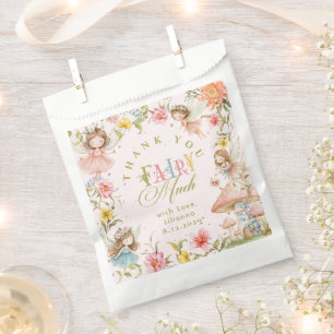 Sachets En Papier Premier anniversaire de fée Jardin enchanté Merci
