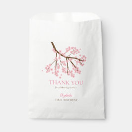 Sachets En Papier Premier Anniversaire Printemps Cerise Fleurs Flora