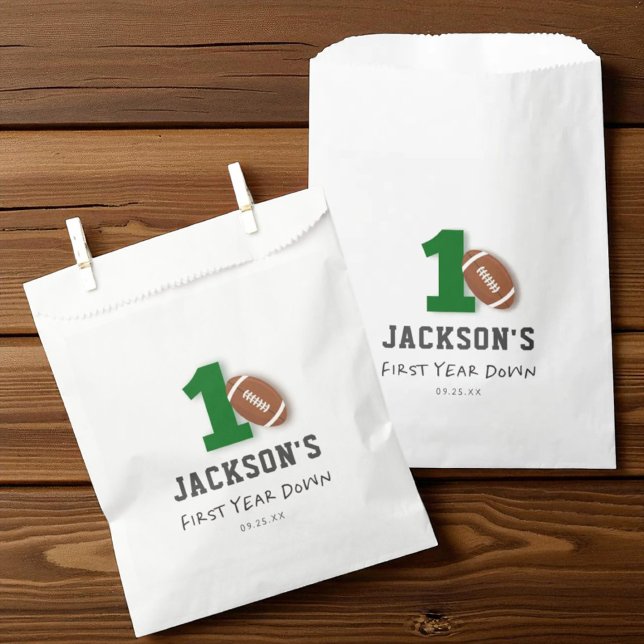 Sachets En Papier Première année de football bas 1er anniversaire fê (Créateur téléchargé)