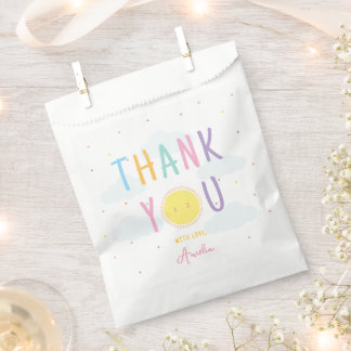 Sachets En Papier Première Fille Autour Du Soleil Anniversaire Merci