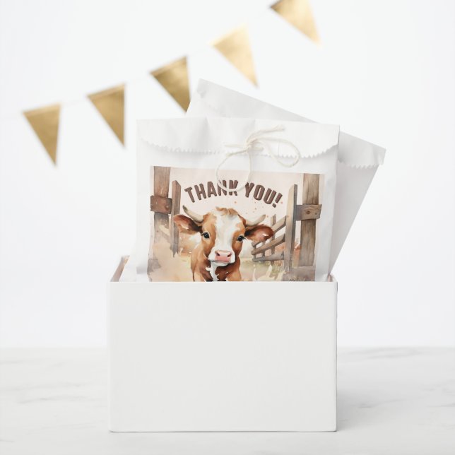 Sachets En Papier PREMIÈRE RODÉE | Wild West Bull Cowboy 1er anniver (Fête)