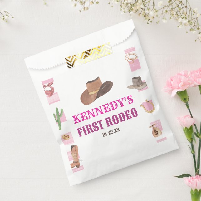 Sachets En Papier Première Rodéo Cowgirl 1ère fête d'anniversaire (Scellé)