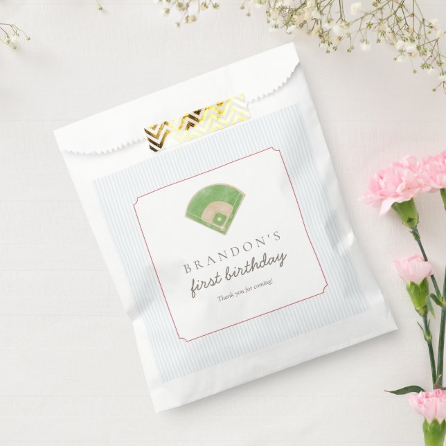 Sachets En Papier Preppy Classic Baseball First Birthday Rookie One (Scellé)