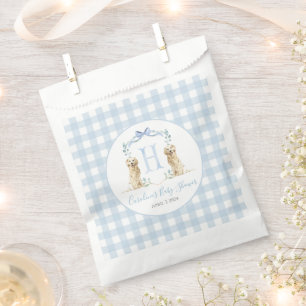 Sachets En Papier Preppy Southern Blue Boy Baby shower Chien